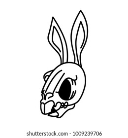 Simple rabbit skeleton t-shirt design