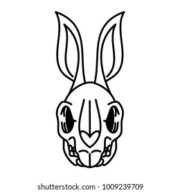 Simple rabbit skeleton t-shirt design