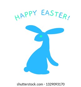 Simple Rabbit Vector On White Background