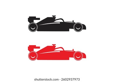 simple racing car silhouettes vector on white background