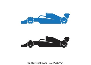 simple racing car silhouettes vector on white background