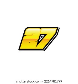 
Simple Racing Start Gold Number 27 Vector Template