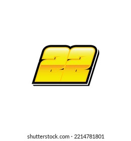 
Simple Racing Start Gold Number 22 Vector Template