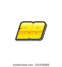 
Simple Racing Start Gold Number 28 Vector Template