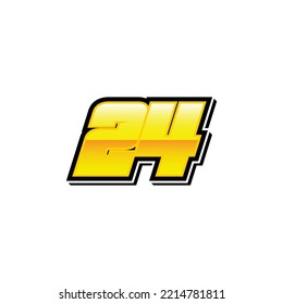 
Simple Racing Start Gold Number 24 Vector Template