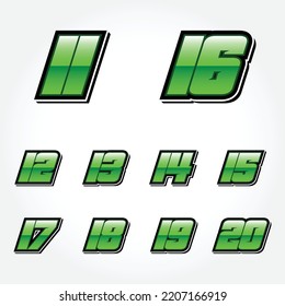 Simple Racing Start Green Number Vector Stock Vector (Royalty Free ...