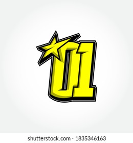 Simple Racing Start Number 01 Vector Template