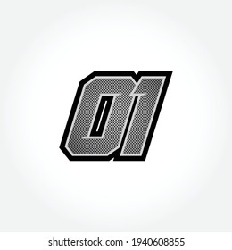 Plantilla de vector número de inicio de carreras simple 03