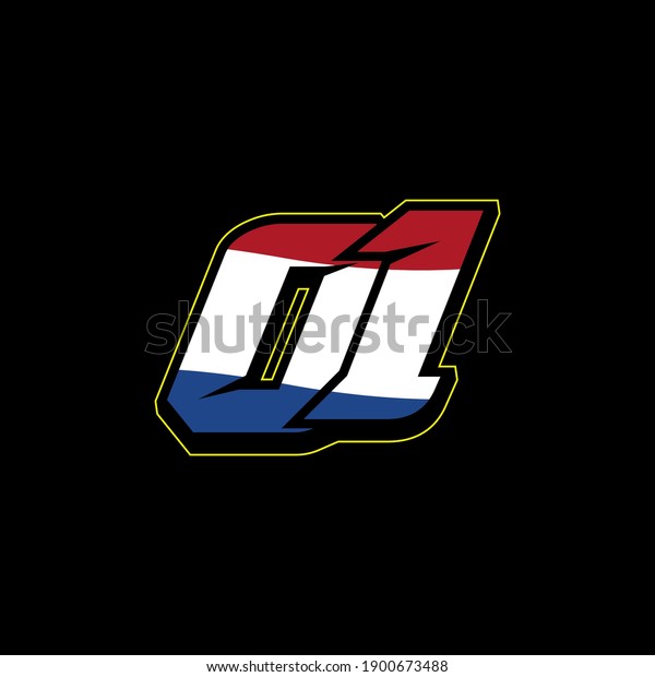Simple Racing Start Number 01 Netherlands Flag\
Vector Template
