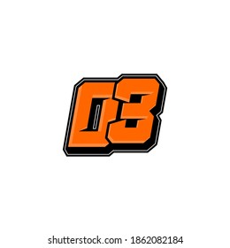 Plantilla de vector número de inicio de carreras simple 01