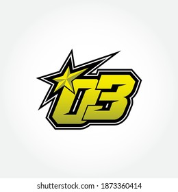 Simple Racing Start Number 03 Vector Template