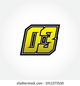 Einfache Racing-Startnummer 03 Vektor-Vorlage
