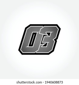 Simple Racing Start Number 03 Vector Template