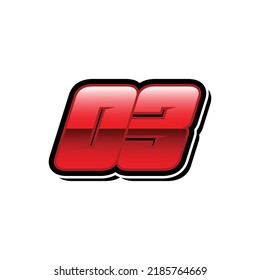 Simple Racing Start Number 03 Vector Template