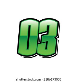 Simple Racing Start Number 03 Vector Template