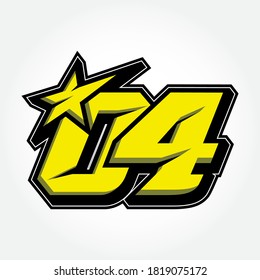 Simple Racing Start Number 04 Vector Template