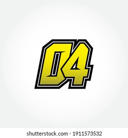 Simple Racing Start Number 04 Vector Template