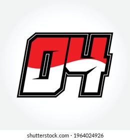 Simple Racing Start Number 04 Vector Template