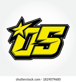 Simple Racing Start Number 05 Vector Template