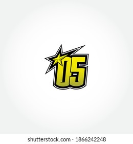 Simple Racing Start Number 05 Vector Template