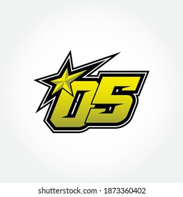 Simple Racing Start Number 05 Vector Template