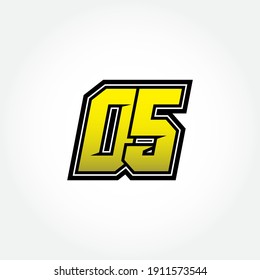 Simple Racing Start Number 05 Vector Template