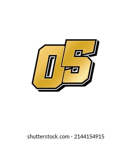 Simple Racing Start Number 05 Vector Template