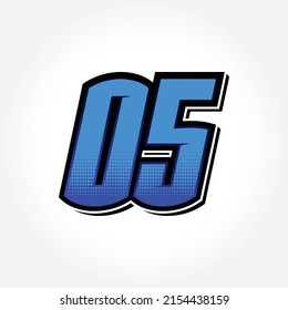 Simple Racing Start Number 05 Vector Template