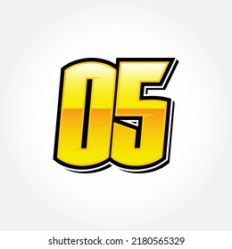 Simple Racing Start Number 05 Vector Template