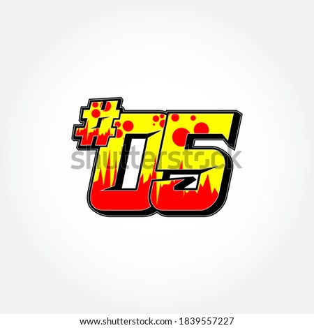 Simple Racing Start Number 05 Vector Template