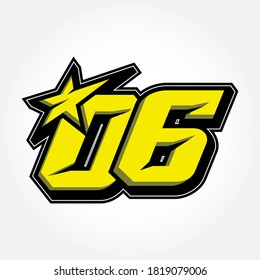 Simple Racing Start Number 06 Vector Template