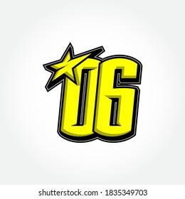 Simple Racing Start Number 06 Vector Template