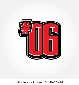 Simple Racing Start Number 06 Vector Template