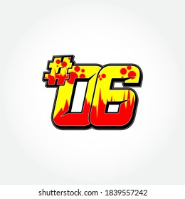 Simple Racing Start Number 06 Vector Template