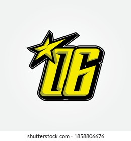 Simple Racing Start Number 06 Vector Template