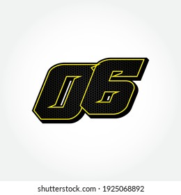 Simple Racing Start Number 06 Vector Template