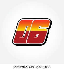 Simple Racing Start Number 06 Vector Template