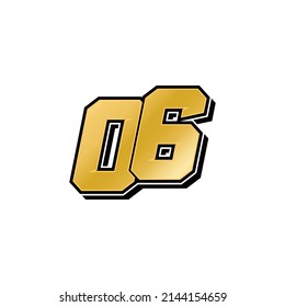 Simple Racing Start Number 06 Vector Template
