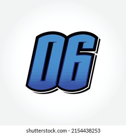 Simple Racing Start Number 06 Vector Template