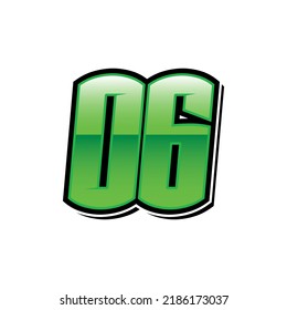 Simple Racing Start Number 06 Vector Template