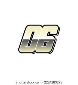 
Simple Racing Start Number 06 Vector Template