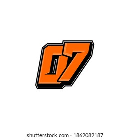 Plantilla de vector número de inicio de carreras simple 07