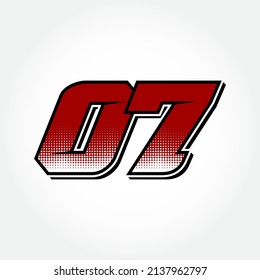 
Simple Racing Start Number 07 Vector Template
