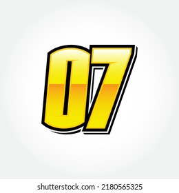 Simple Racing Start Number 07 Vector Template