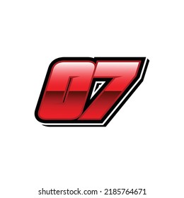 Simple Racing Start Number 07 Vector Template