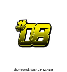 Einfache Racing-Startnummer 08 Vektor-Vorlage