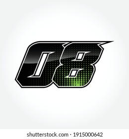Plantilla de vector número de inicio de carreras simple 08
