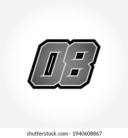 Simple Racing Start Number 08 Vector Template