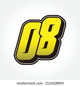Simple Racing Start Number 08 Vector Template