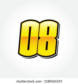 Simple Racing Start Number 08 Vector Template